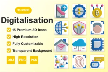 Digitalisation 3D Icon Pack