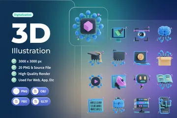 Digitalisation 3D Icon Pack