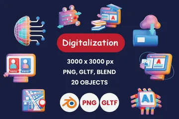 Digitalisation 3D Icon Pack