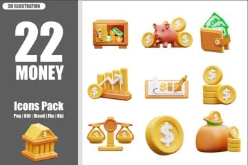 Dinero Paquete de Icon 3D