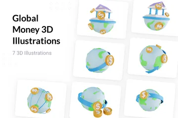 Dinero global 3D Illustration Pack