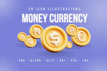 Moneda dinero Paquete de Icon 3D