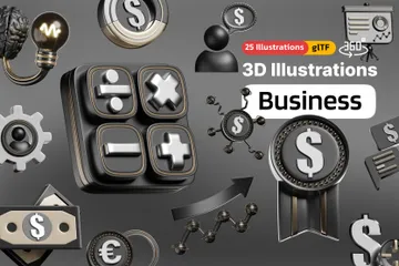 Dinheiro de negócios Pacote de Icon 3D