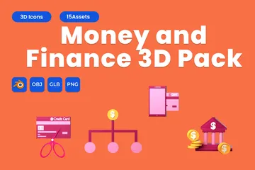 Dinheiro e finanças Pacote de Icon 3D