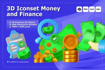 Dinheiro e finanças Pacote de Icon 3D