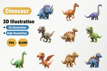 Dinosaurier 3D Icon Pack