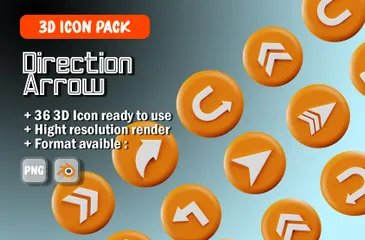 Direction Arrow 3D Icon Pack