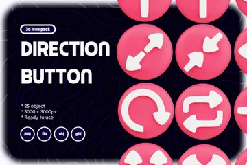 Direction Button 3D Icon Pack