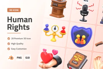 Direitos humanos Pacote de Icon 3D