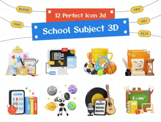 Matéria escolar Pacote de Icon 3D