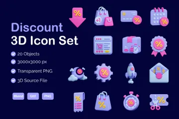 Discount 3D Icon Pack