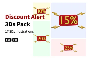 Discount Alert 3D Icon Pack