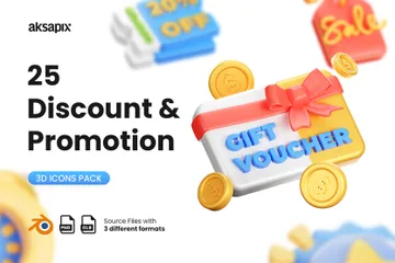 Discount And Promotion 3D Illustration Pack