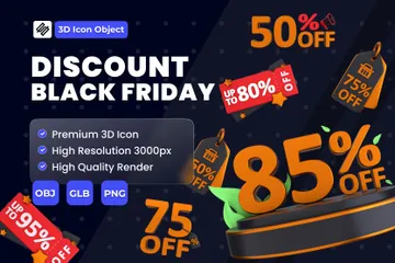 Discount Black Friday 3D Icon Pack