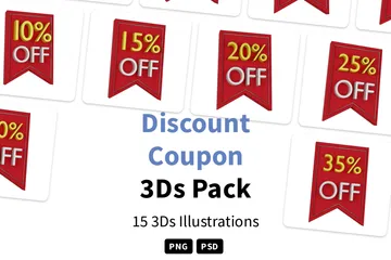 Discount Coupon 3D Icon Pack