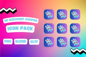 Discount Coupon 3D Icon Pack