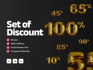 Discount Golden Balloon 3D Icon Pack