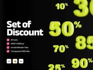 Discount Green Lime Balloon 3D Icon Pack