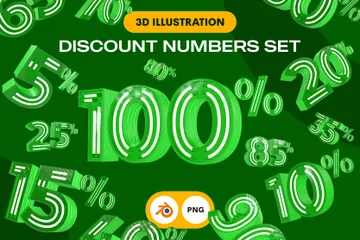 Discount Numbers 3D Icon Pack