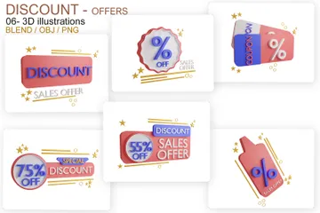 Discount Offer 3D Icon Pack