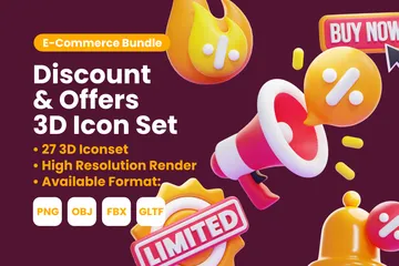DISCOUNT & OFFERS 3D Icon Pack