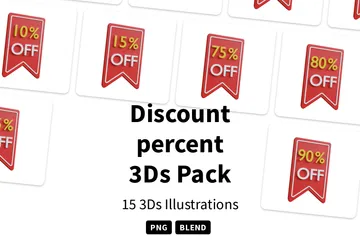 Discount Percent 3D Icon Pack
