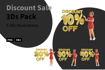 Discount Sale 3D Illustration Pack
