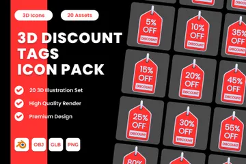 Discount Tag 3D Icon Pack