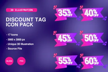 Discount Tag 3D Icon Pack