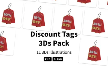 Discount Tags 3D Icon Pack