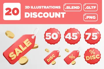 Discount Ver. 01 3D Icon Pack