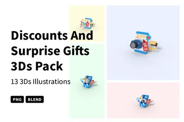 Discounts And Surprise Gifts 3D Icon Pack