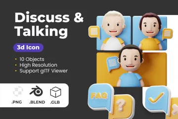 Discuss & Talking 3D Icon Pack