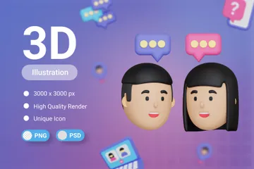 Discussion 3D Illustration Pack