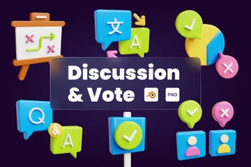 Discussion & Vote 3D Icon Pack