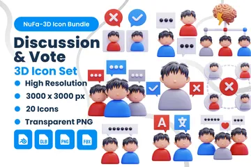 Discussion & Vote 3D Icon Pack