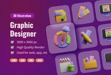 Diseñador grafico Paquete de Icon 3D