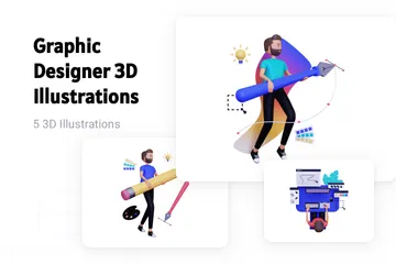 Diseñador grafico Paquete de Illustration 3D