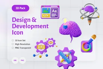 Desarrollo de diseño Paquete de Icon 3D