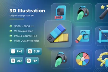 Diseño gráfico Paquete de Icon 3D