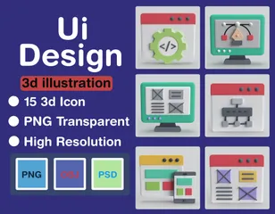 Diseño de interfaz de usuario Paquete de Icon 3D