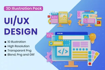 Diseño UI/UX Paquete de Illustration 3D