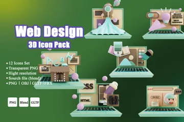 Diseño web 3D Icon Pack