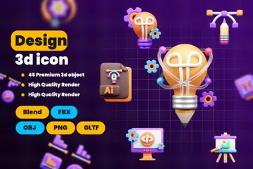 Diseño y desarrollo 3D Icon Pack