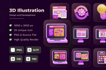 Diseño y desarrollo Paquete de Icon 3D