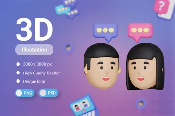 Diskussion 3D Illustration Pack