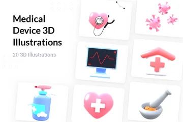 Dispositivo médico Paquete de Illustration 3D