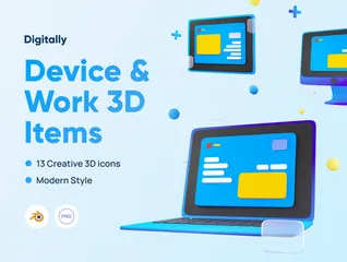 Dispositivo y trabajo Paquete de Icon 3D