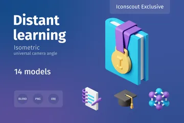 Distant  Learning 3D Illustration Pack