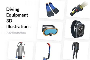 Diving Equipment 3D Illustration Pack